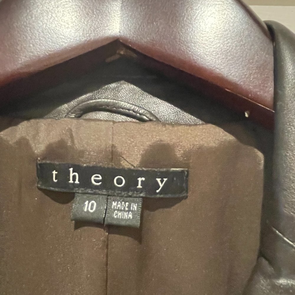 Theory Leather Blazer Size 10 - Picture 5 of 5